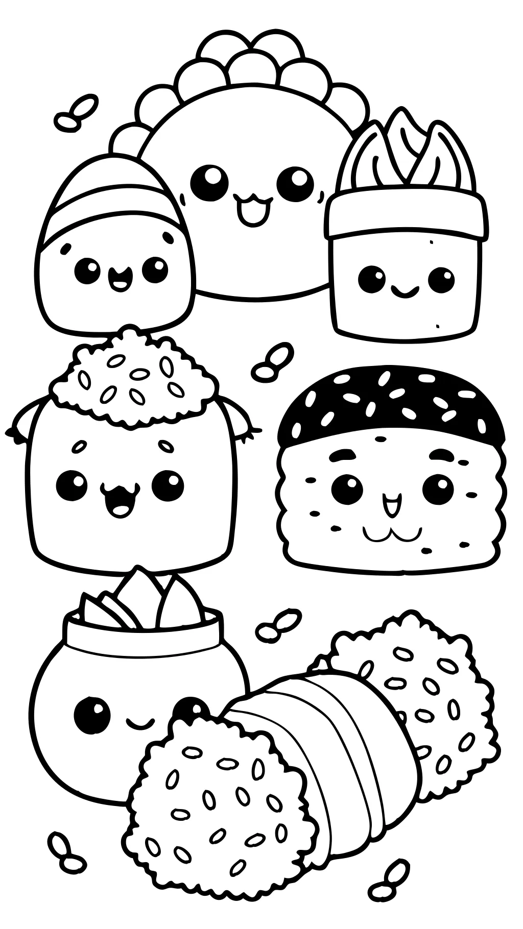 cute sushi coloring pages